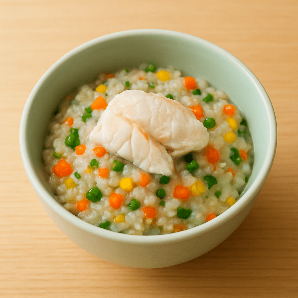 흰살생선야채무른밥