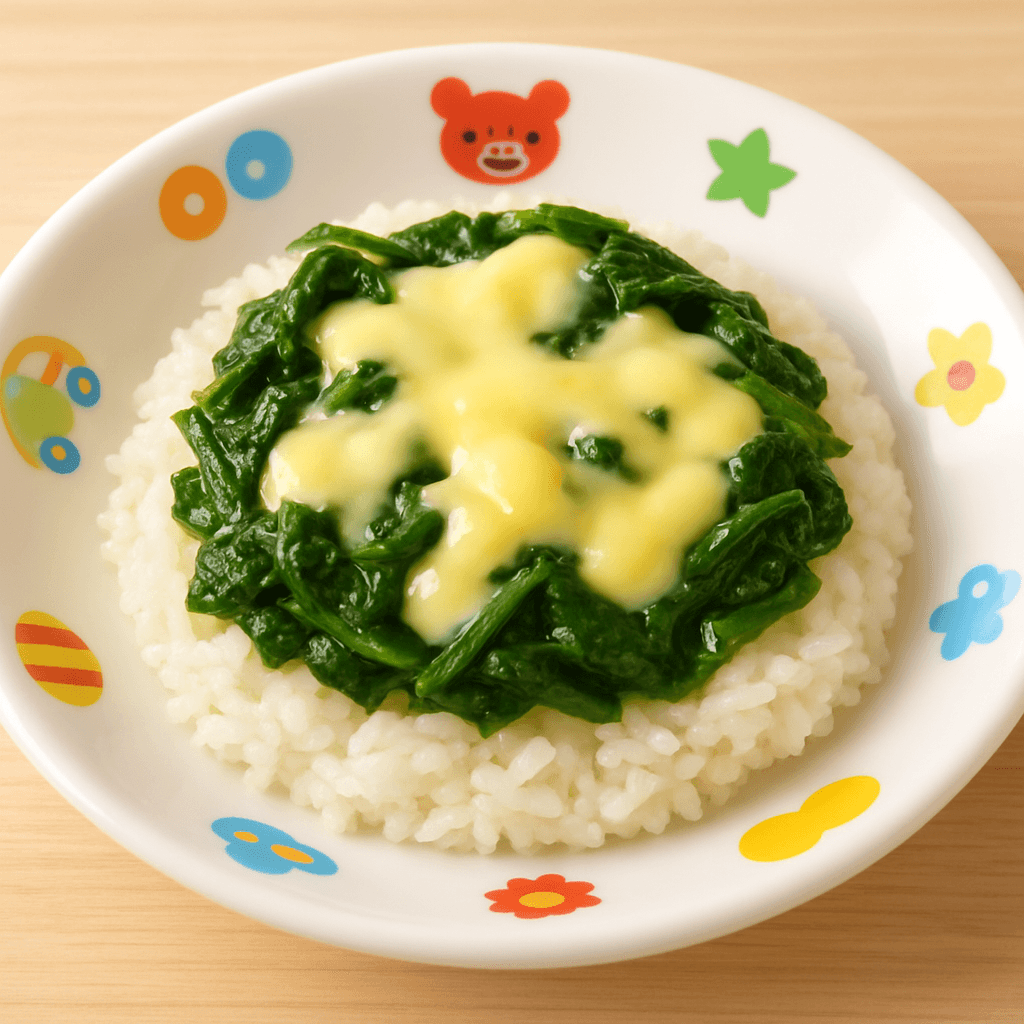 시금치토핑 치즈밥