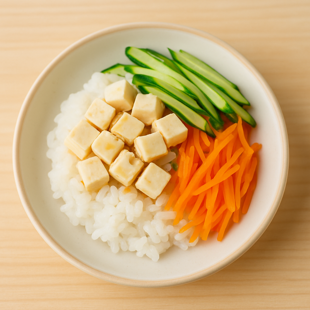 오이두부나물밥