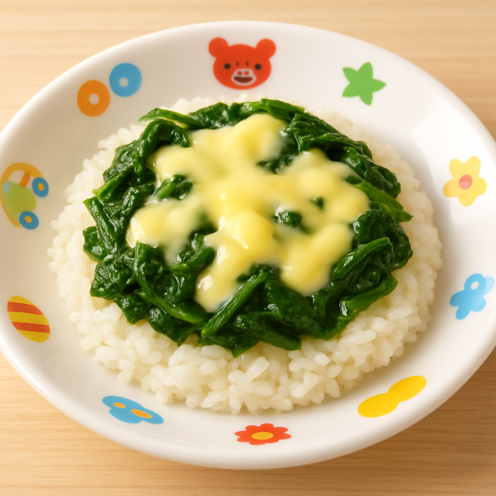 시금치토핑 치즈밥